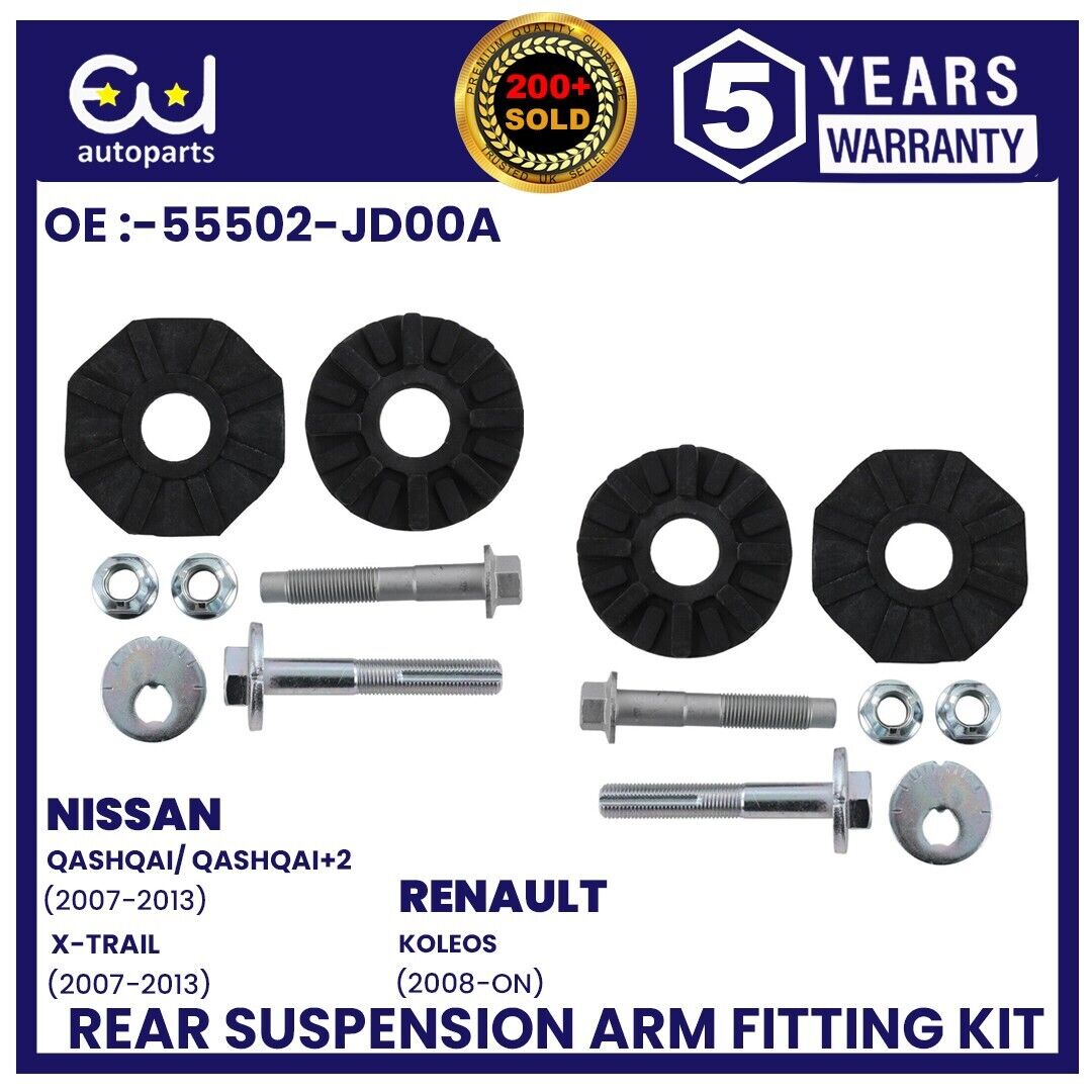 2X REAR LEFT + RIGHT WISHBONE TRAILING ARM FITTING KIT FOR NISSAN QASHQAI 07-19